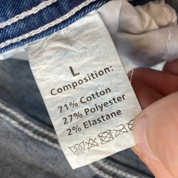 Temu Women's Jeans Large 30x28 Flare Leg Mid Rise Baggy Embroidered Retro - Picture 8 of 13